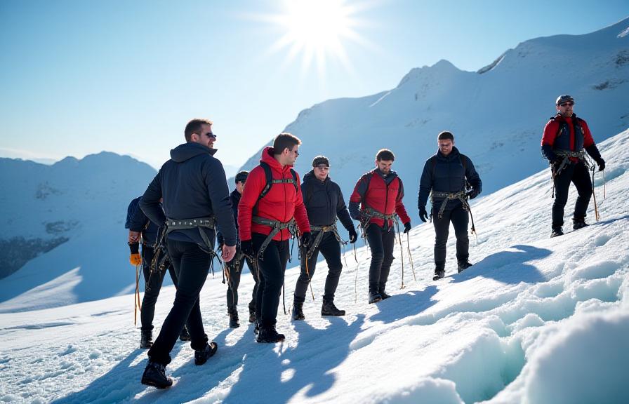 Team building aziendale sui ghiacciai